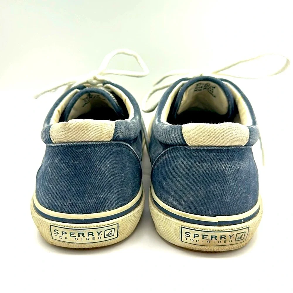 Sperry Top Sider Shoes Mens 11M Halyard CVO Sneakers 1772905 Blue Canvas Lace Up
